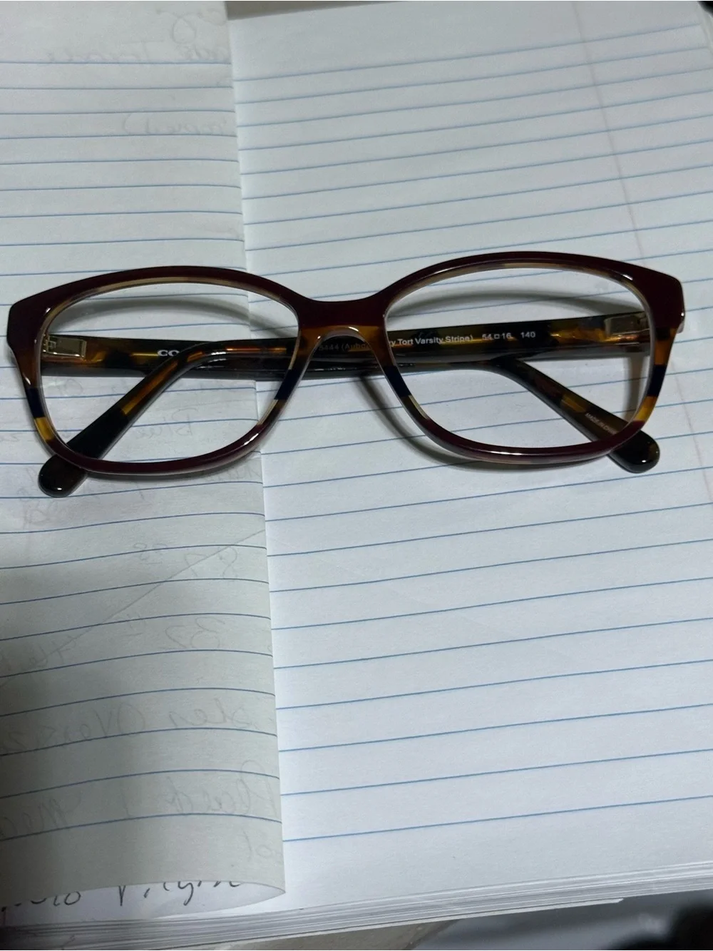 Women's Coach Eyeglasses Brown Tortoise Size 54-16-140